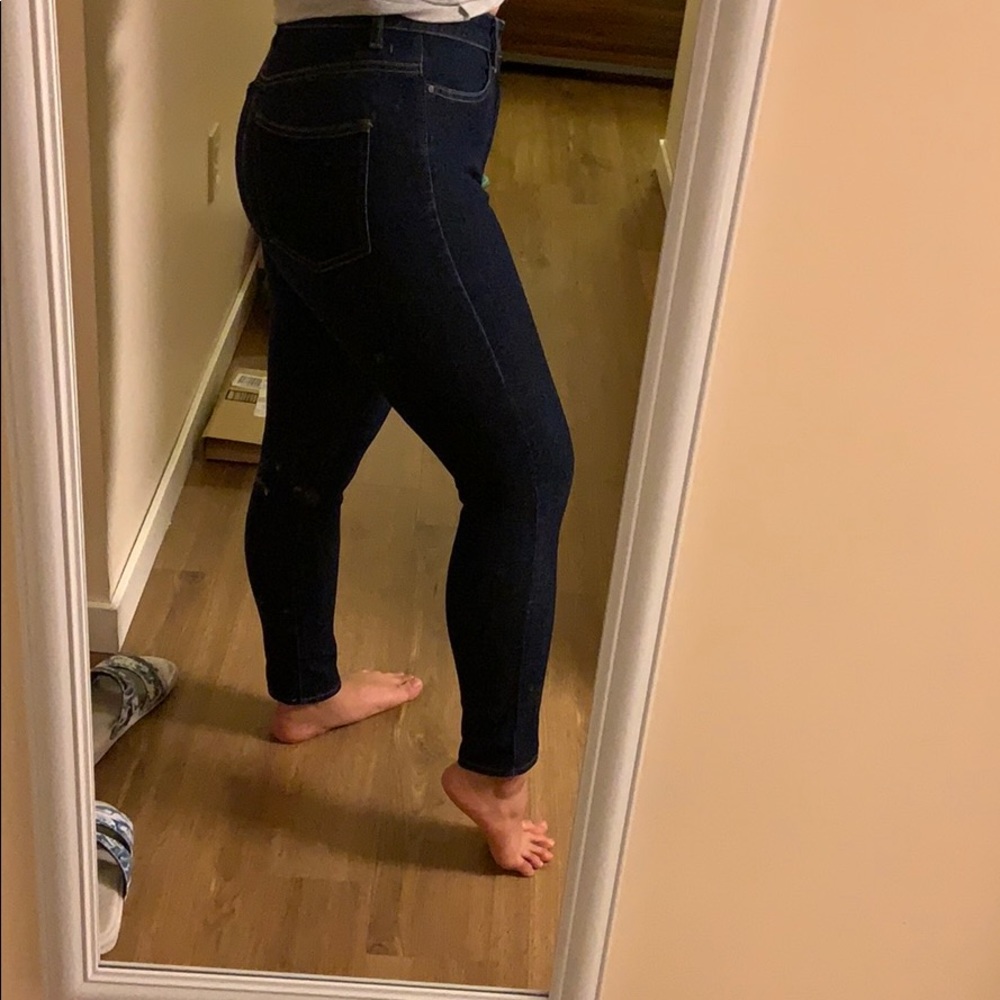 skinny tapered high rise ultra stretch jeans